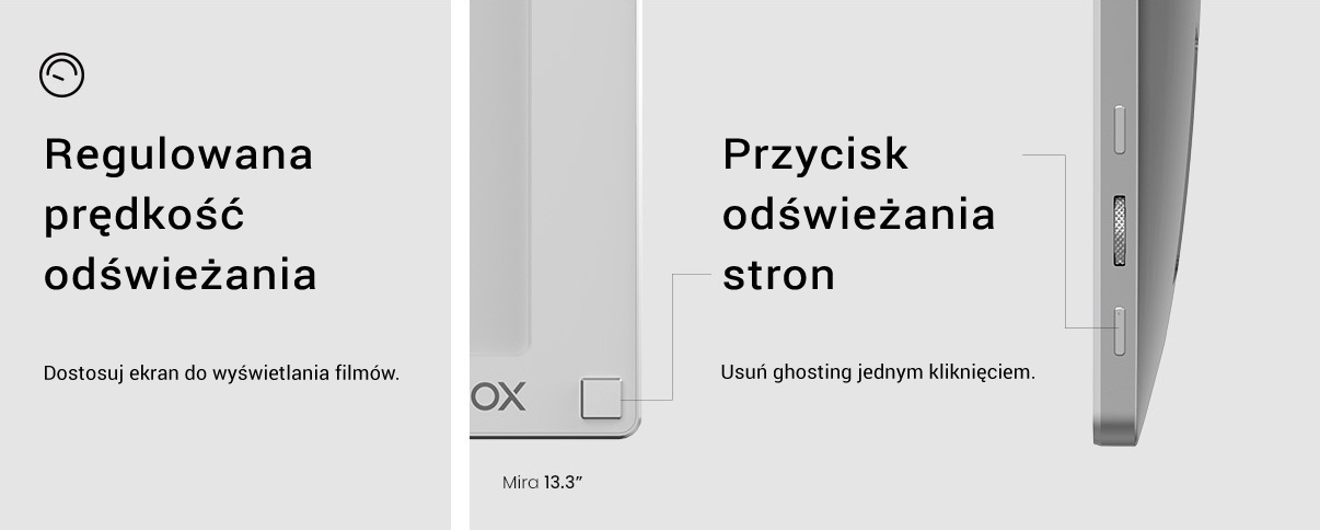 Monitor Onyx Boox Mira - fizyczne przyciski