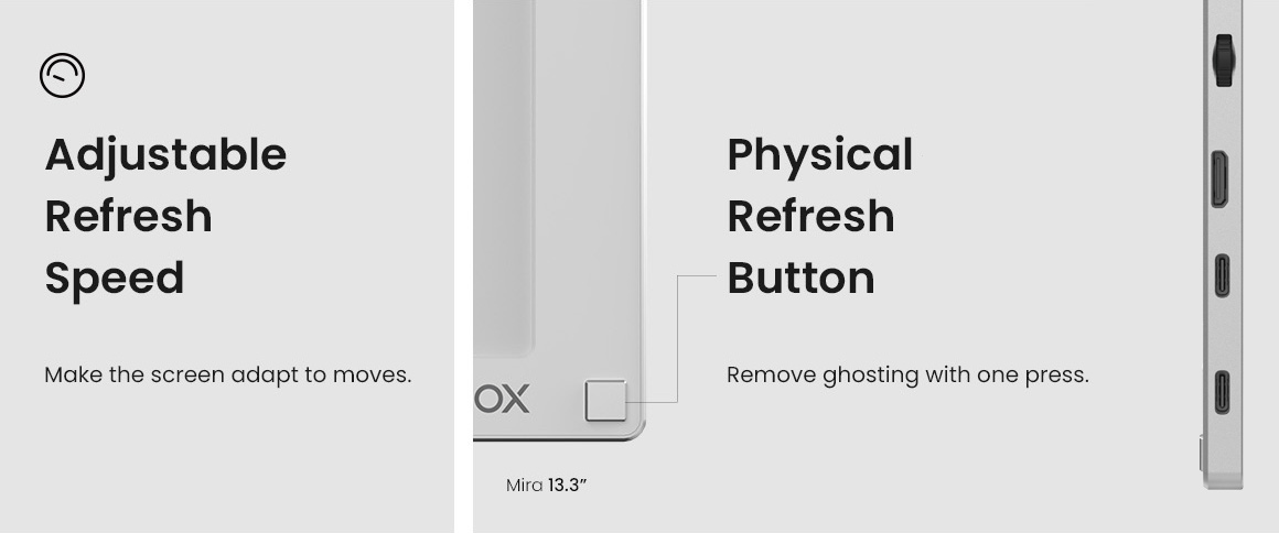 Monitor Onyx Boox Mira - Physical refresh button